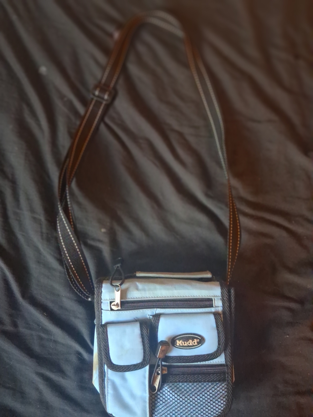 0VINTAGE Mudd Light Blue Crossbody Messenger Bag for Men Or Women